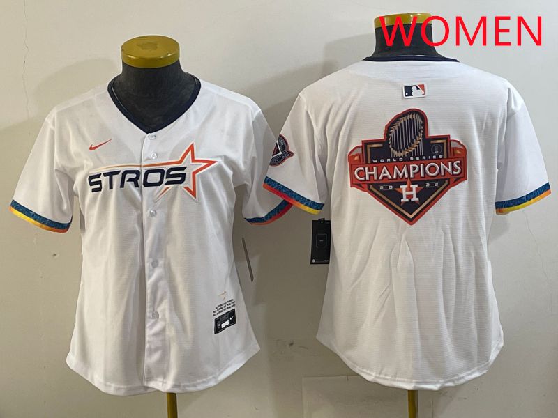 Women Houston Astros Blank White Fourth generation Joint Name 2025 Nike MLB Jersey style 17->women mlb jersey->Women Jersey